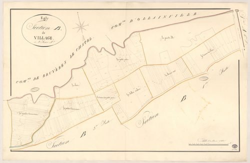 EGLY. - Section B : Village (le), 2e feuille. 