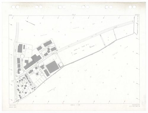 EGLY, plans minutes de conservation : tableau d'assemblage,1934, Ech. 1/5000 ; plans des sections A2, B4, 1934, Ech. 1/2500, sections B1, B2, B3, B4, 1934, Ech. 1/1250, sections AD, AH, 1990, Ech. 1/1000, section ZA, 1995, Ech. 1/1000, sections AA, AB, AC