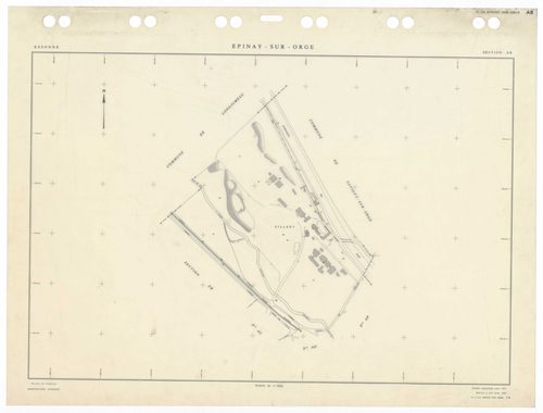 EPINAY-SUR-ORGE, plans minutes de conservation : tableau d'assemblage,1957, Ech. 1/5000 ; plans des sections AB, AM, ZE, 1957, Ech. 1/2000, sections AC, AD, AE, AI, AK, AL, AN, AO, ZB, ZD, 1957, Ech. 1/1000, section AP, 1962, Ech. 1/1000, section AR, 2002