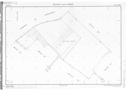 EPINAY-SUR-ORGE.- Cadastre révisé pour 1957 : plan du tableau d'assemblage, plans de la section AB, section ZB, [3 plans]. 