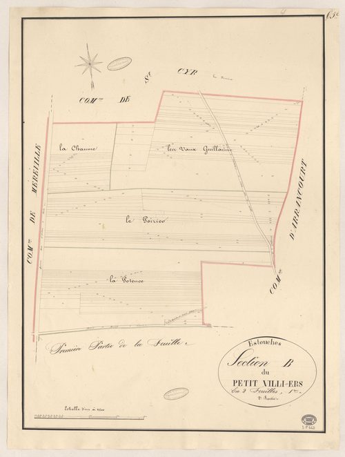 ESTOUCHES. - Section B : Petit Villiers (le), 2e feuille. 