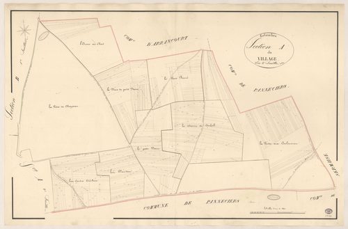 ESTOUCHES. - Section A : Village (le), 1ère feuille. 