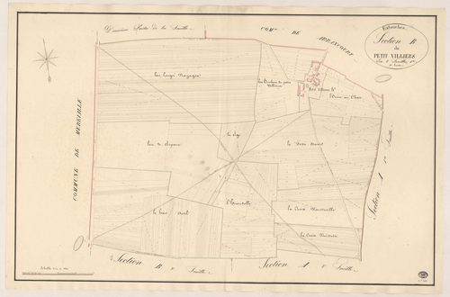 ESTOUCHES. - Section B : Petit Villiers (le), 1ère feuille. 