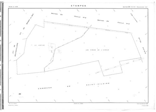 ETAMPES. - Cadastre révisé pour 1962 : plans de la section U, secton WA, section W1, section W2a, section W2b, section W3, section X1, section X2, section X3, section YE, section ZA1, section ZA2, section ZA3, section ZA4, section ZA5, section ZA6, sectio