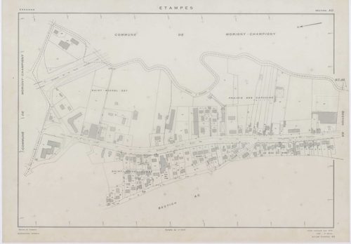 ETAMPES, plans minutes de conservation : tableau d'assemblage u ,1970, Ech. 1/5000, tableau d'assemblage r, 1970, Ech. 1/20000 ; plans des sections AB, AC, AR, AT, BC, BH, BI, BK,BN, BO, YA, YB, YC, YD, YE, YH, YI, YK, ZA, ZB, ZC, ZD, ZE, ZH, ZI, ZK, ZL, 