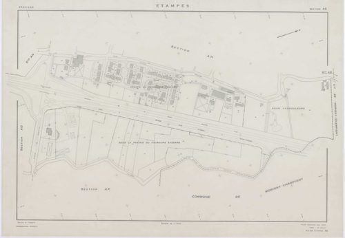 ETAMPES, plans minutes de conservation : tableau d'assemblage u ,1970, Ech. 1/5000, tableau d'assemblage r, 1970, Ech. 1/20000 ; plans des sections AB, AC, AR, AT, BC, BH, BI, BK,BN, BO, YA, YB, YC, YD, YE, YH, YI, YK, ZA, ZB, ZC, ZD, ZE, ZH, ZI, ZK, ZL, 