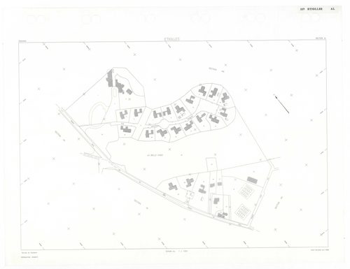 ETIOLLES, plans minutes de conservation : tableau d'assemblage,1935, Ech. 1/10000 ; plans des sections Au, 1935, Ech. 1/5000, section Cu, 1935, Ech. 1/2500, section ZA, 1988, Ech. 1/2000, sections AE, AH, AI, 1997, Ech. 1/1000, sections AA, AB, AC, AD, AK
