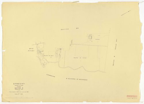 Plans minutes de conservation : ETRECHY : tableau d'assemblage, ech. 1/10000 (1960), sections A1, A2, B1, B2, C1, C2, D, ech. 1/2500 (1960), section E, ech. 1/1250 (1960), sections AB, AC, AD, AE, AH, ZA, ZB, ZC, ZD, ZE, ZH, ZI, ZK, ZL, ZM, ZN, ZO, ZP, ec
