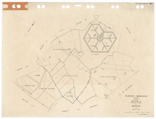 FLEURY-MEROGIS, plans minutes de conservation : tableau d'assemblage,1933, Ech. 1/5000 ; plans des sections Bu, 1933, Ech. 1/2500, sections AA, AN, 1988, Ech. 1/2000, sections AB, AC, AD, AE, AH, AI, AK, AL, AM, 1988, Ech. 1/1000. Polyester. N et B. Dim. 