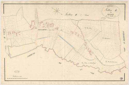 FONTAINE-LA-RIVIERE. - Section B : Village (le), 4e feuille. 