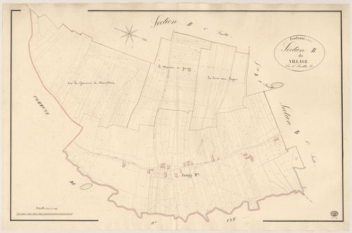 FONTAINE-LA-RIVIERE. - Section B : Village (le), 3e feuille. 