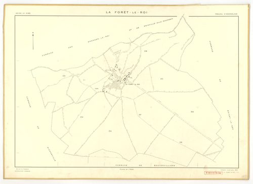 Plans minutes de conservation : FORET-LE-ROI (LA) : tableau d'assemblage n°1, ech. 1/10000 (1938), sections B1, B2, ech. 1/1250 (1938), sections A1, A2, C1, C2, ech. 1/2500 (1938) ; sections A1, B1, B2, ech. 1/1250 (1938-1963) ; tableau d'assemblage n°2, 