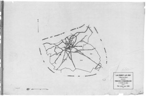 FORET-LE-ROI (la).- Cadastre révisé pour 1938 : plan du tableau d'assemblage ; cadastre renouvelé pour 1956 : plans de la section ZA, section ZG, (3 plans]. 