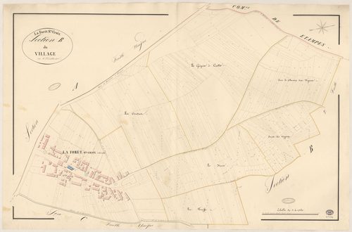 FORET-SAINTE-CROIX (LA). - Section B : Village (le), 1ère feuille. 