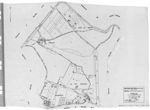 GIF-SUR-YVETTE.- Cadastre révisé pour 1939 : plan du tableau d'assemblage, plans de la section A le Moulon 2ème feuille, section B le Village 1ère feuille, idem 2ème feuille, idem 3ème feuille, section C les Coudrayes 1ère feuille, idem 2ème feuille, idem