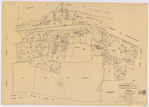 GIF-SUR-YVETTE. - Plan révisé pour 1939, à jour pour 1963 (2ème édition) : plan de la section B (feuille 2) ; plan révisé pour 1939, à jour pour 1964 (2ème édition) : plan du tableau d'assemblage ; plan révisé pour 1939, à jour pour 1975 (2ème, 3ème éditi