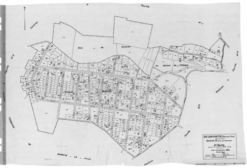 GIF-SUR-YVETTE.- Cadastre révisé pour 1939 : plan du tableau d'assemblage, plans de la section A le Moulon 2ème feuille, section B le Village 1ère feuille, idem 2ème feuille, idem 3ème feuille, section C les Coudrayes 1ère feuille, idem 2ème feuille, idem