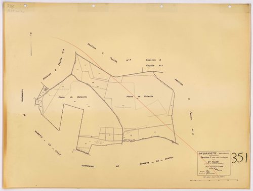 GIF-SUR-YVETTE. - Plan révisé pour 1939, à jour pour 1963 (2ème édition) : plan de la section B (feuille 2) ; plan révisé pour 1939, à jour pour 1964 (2ème édition) : plan du tableau d'assemblage ; plan révisé pour 1939, à jour pour 1975 (2ème, 3ème éditi