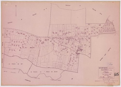 GIF-SUR-YVETTE. - Plan révisé pour 1939, à jour pour 1963 (2ème édition) : plan de la section B (feuille 2) ; plan révisé pour 1939, à jour pour 1964 (2ème édition) : plan du tableau d'assemblage ; plan révisé pour 1939, à jour pour 1975 (2ème, 3ème éditi