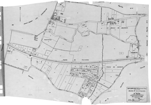 GIF-SUR-YVETTE.- Cadastre révisé pour 1939 : plan du tableau d'assemblage, plans de la section A le Moulon 2ème feuille, section B le Village 1ère feuille, idem 2ème feuille, idem 3ème feuille, section C les Coudrayes 1ère feuille, idem 2ème feuille, idem