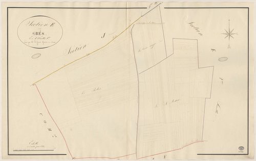 GIRONVILLE-SUR-ESSONNE. - Section E : Grès (les), 1ère feuille. 