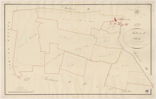 GIRONVILLE-SUR-ESSONNE. - Section C : Chêne (le), 3e feuille. 