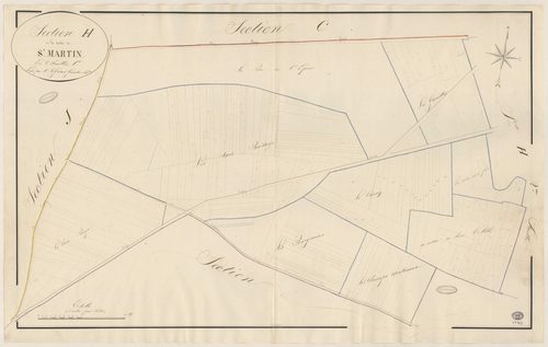 GIRONVILLE-SUR-ESSONNE. - Section H : Vallée de Saint-Martin, 1ère feuille. 