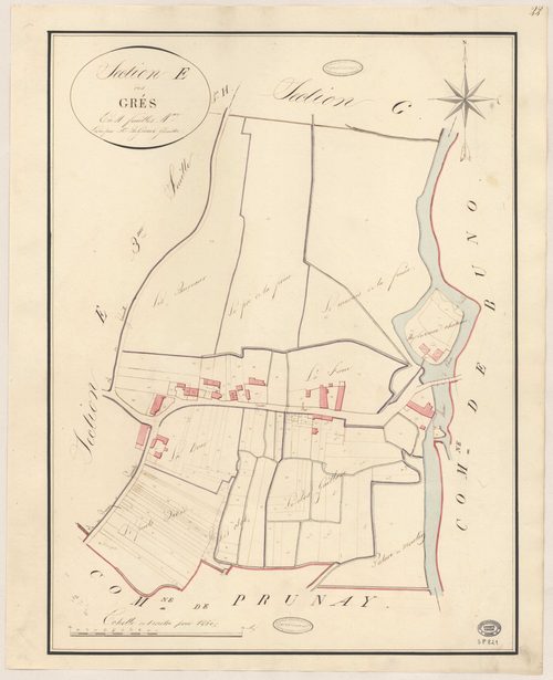 GIRONVILLE-SUR-ESSONNE. - Section E : Grès (les), 4e feuille. 