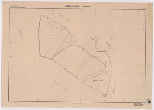GOMETZ-LE-CHATEL. - Plan révisé pour 1935, à jour pour 1976 (2ème, 3ème édition) : plans des sections A, B dite des Vignes (feuilles 1-2), C, D et E ; plan révisé pour 1935, à jour pour 1983 (2ème, 4ème édition) : plans du tableau d'assemblage, des sectio