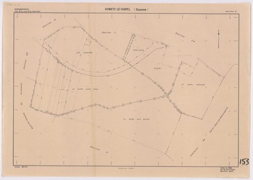 GOMETZ-LE-CHATEL. - Plan révisé pour 1935, à jour pour 1976 (2ème, 3ème édition) : plans des sections A, B dite des Vignes (feuilles 1-2), C, D et E ; plan révisé pour 1935, à jour pour 1983 (2ème, 4ème édition) : plans du tableau d'assemblage, des sectio
