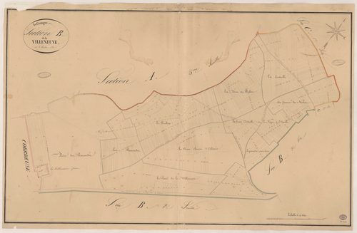 GRANGES-LE-ROI (LES). - Section B : Villeneuve (la), 1ère feuille. 