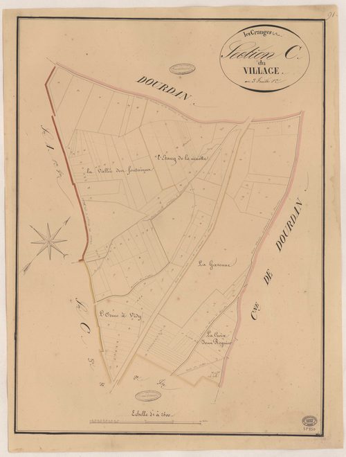 GRANGES-LE-ROI (LES). - Section C : Village (le), 1ère feuille. 