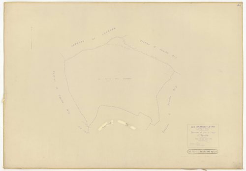 Plans minutes de conservation : GRANGES-LE-ROI (LES) : tableau d'assemblage n°1, ech. 1/10000 (1942), sections A1, A2, B2, C1, ech. 1/2500, sections B1, B3, C2, C3, D1, D2, D3, D4, ech. 1/1250 (1942) ; tableau d'assemblage n°2, ech. 1/10000 (1954), sectio