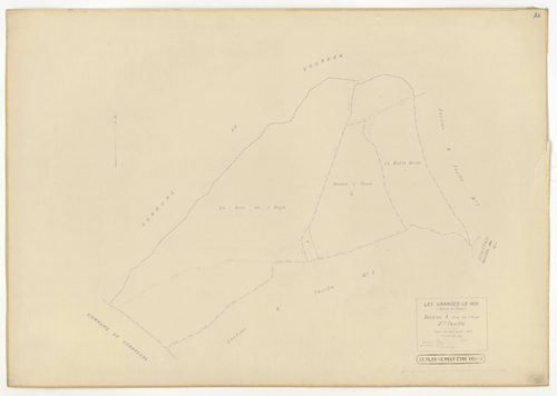 Plans minutes de conservation : GRANGES-LE-ROI (LES) : tableau d'assemblage n°1, ech. 1/10000 (1942), sections A1, A2, B2, C1, ech. 1/2500, sections B1, B3, C2, C3, D1, D2, D3, D4, ech. 1/1250 (1942) ; tableau d'assemblage n°2, ech. 1/10000 (1954), sectio