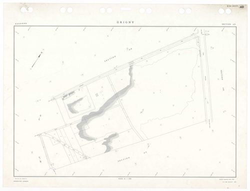 GRIGNY, plans minutes de conservation : tableau d'assemblage,1991, Ech. 1/5000 ; plans des sections AA, AB, AC, AD, AE, AH, AI, AN, AO, AP, AS, AT, 1991, Ech. 1/1000, sections AR, AV, 1991, Ech. 1/2000, sections AK, AL, AM, 1998, Ech. 1/1000. Polyester. N