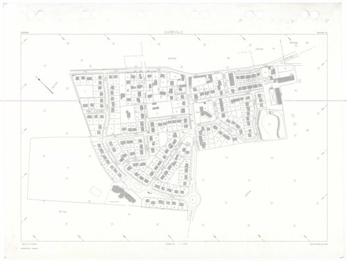 GUIBEVILLE, plans minutes de conservation : tableau d'assemblage,1934, Ech. 1/5000 ; plans des sections ZA, ZB, 1955, Ech. 1/2000, sections AA, AB, 2002, Ech. 1/1000. Polyester. N et B. Dim. 105 x 80 cm [5 plans]. 