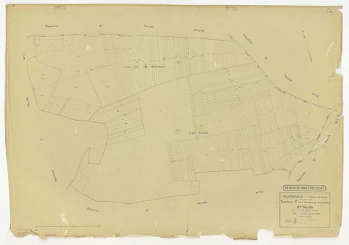 Plans minutes de conservation : GUIGNEVILLE-SUR-ESSONNE : tableau d'assemblage, ech. 1/10000 (1934-1974), sections C1, C2, C4, C5, C6, ech. 1/1250 (1934) ; section A, ech. 1/2500 (1934-1973) ; sections B3, ech. 1/2500, C3, ech. 1/1250 (1934-1974) ; sectio