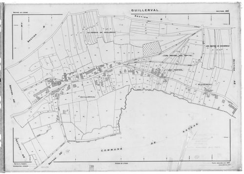GUILLERVAL. - Cadastre renouvelé pour 1957 : plan de la section AH, [1 plan]. 