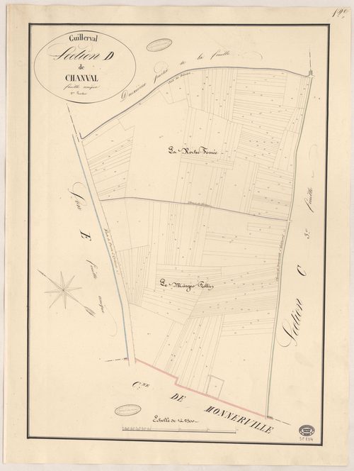 GUILLERVAL. - Section D : Chanval, 1ère feuille. 