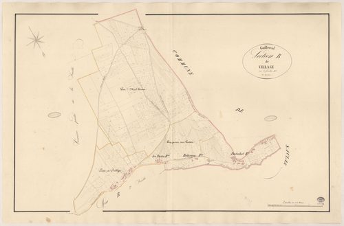 GUILLERVAL. - Section B : Village (le), 2e feuille. 