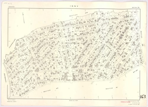IGNY. - Cadastré révisé pour 1962, à jour pour 1976 (2ème édition) : plan du tableau d'assemblage ; feuille renouvelée pour 1962, à jour pour 1982 (3ème édition) : plans des sections AB, AC, AD, AE, AH, AI, AK, AL et AM. [10 plans]. 