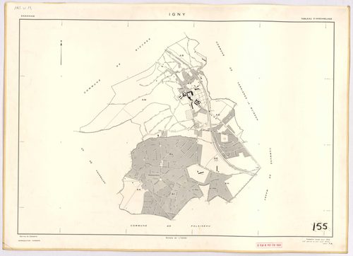 IGNY. - Cadastré révisé pour 1962, à jour pour 1976 (2ème édition) : plan du tableau d'assemblage ; feuille renouvelée pour 1962, à jour pour 1982 (3ème édition) : plans des sections AB, AC, AD, AE, AH, AI, AK, AL et AM. [10 plans]. 