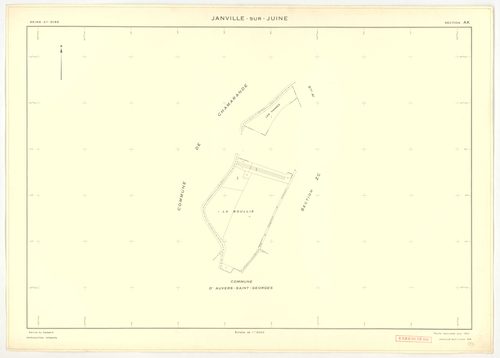 Plans minutes de conservation : JANVILLE-SUR-JUINE : tableau d'assemblage, ech. 1/10000 (1960) ; sections B1, B2, B3, C, ech. 1/2500, sections AC, AD, AI, ech. 1/1000, sections AB, AE, AH, AK, ZA, ZB, ZC, ZD, ech. 1/2000 (1960) ; section AB, ech. 1/2000 (