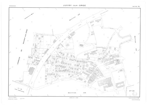 JUVISY. - Cadastre renouvelé pour 1969 : plans de la section AK, section AL, [2 plans]. 