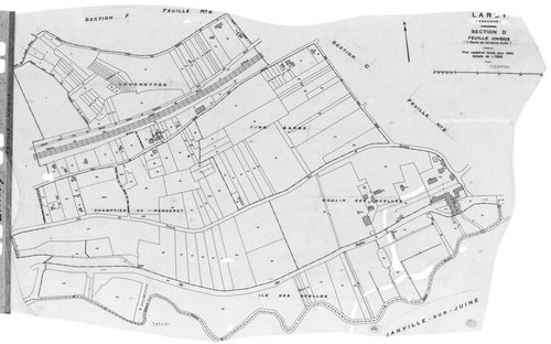 LARDY. - Cadastre révisé pour 1950 : plan du tableau d'assemblage, plans de la section A 1ère feuille, idem 2ème feuille, idem 3ème feuille, section B, section C 1ère feuille, idem 2ème feuille, section D, section E, section F 1ère feuille, idem 2ème feui