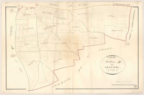 LEUDEVILLE. - Section B : Graviers (les), 2e feuille. 