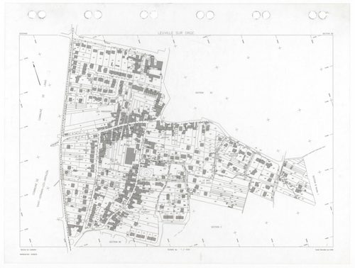 LEUVILLE-SUR-ORGE, plans minutes de conservation : tableau d'assemblage,1936, Ech. 1/5000 ; plans des sections Cu, A, B1, B2, B3, 1936, Ech. 1/1250, sections AA, AB, AC, AD, AE, 2002, Ech. 1/1000. Polyester. N et B. Dim. 105 x 80 cm [11 plans]. 