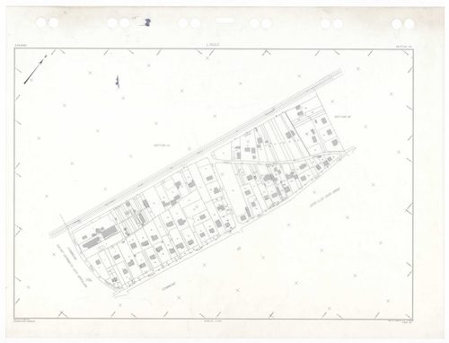 LINAS, plans minutes de conservation : tableau d'assemblage,1947, Ech. 1/10000 ; plans des sections A1, A2, A3, B3, B4, C1, 1947, Ech. 1/1250, section D1, 1947, Ech. 1/2500, section D2, 1947, Ech. 1/5000, sections AA, AB, AC, AD, AE, AH, 1999, Ech. 1/1000
