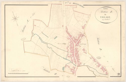 LINAS. - Section B : Village (le), 1ère feuille. 