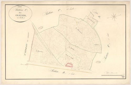 LINAS. - Section C : Graviers (les), 2e feuille. 